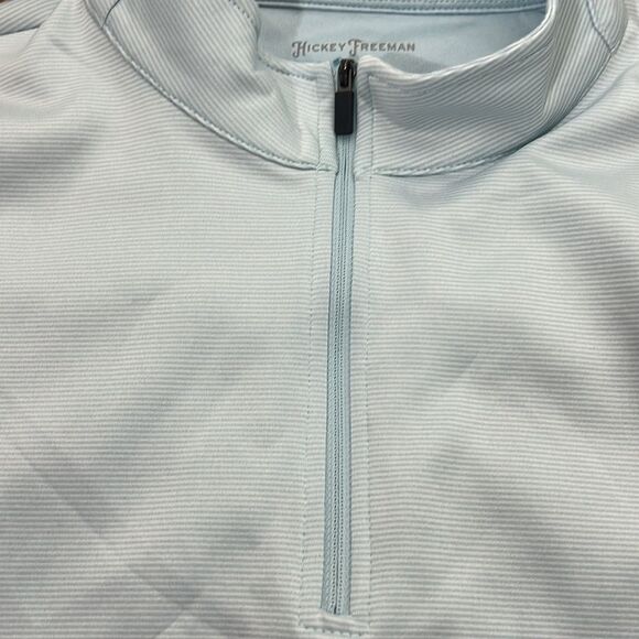 Hickey Freeman‎ Golf Light Blue Quarter Zip Long Sleeve Shirt Size XL Light Blue - Picture 5 of 10